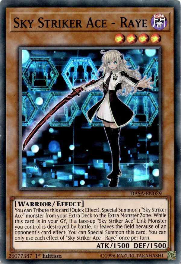 Yugioh Sky Striker Ace - Raye DASA-EN029 Super Rare 1st Edition HP/MP