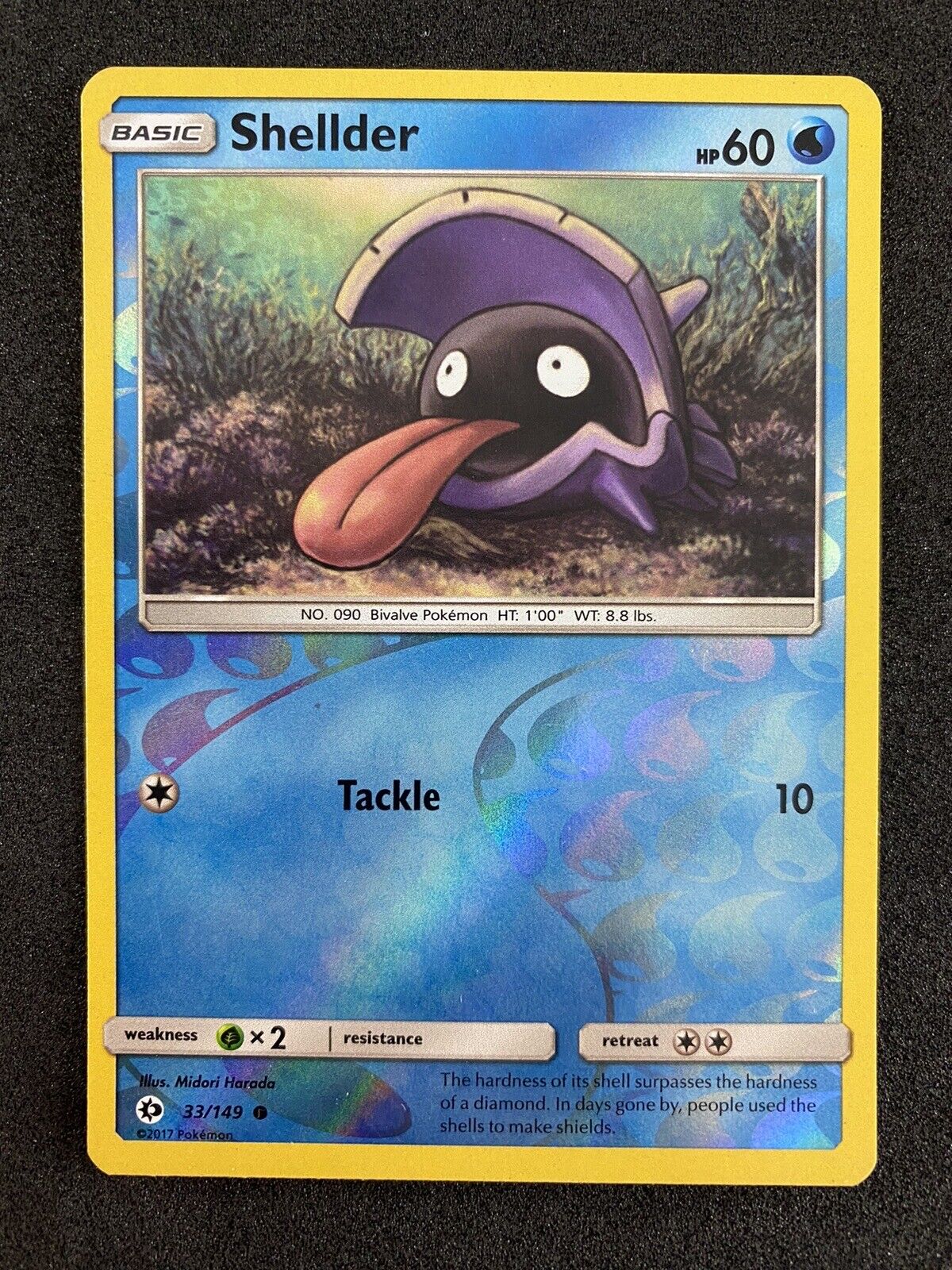 Pokemon Shellder 33/149 Sun Moon Base Reverse Holo VLP