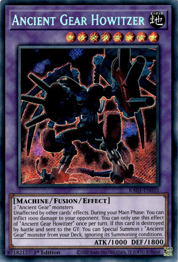 Yugioh Ancient Gear Howitzer RA03-EN035 Secret Rare 1st Edition NM