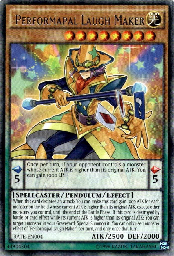 Yugioh Performapal Laugh Maker RATE-EN004 Rare 1st/unl Edition VLP/NM