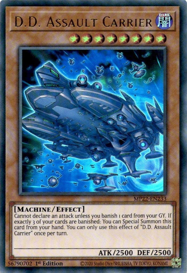 Yugioh D.D. Assault Carrier MP22-EN233 Ultra Rare 1st Edition NM