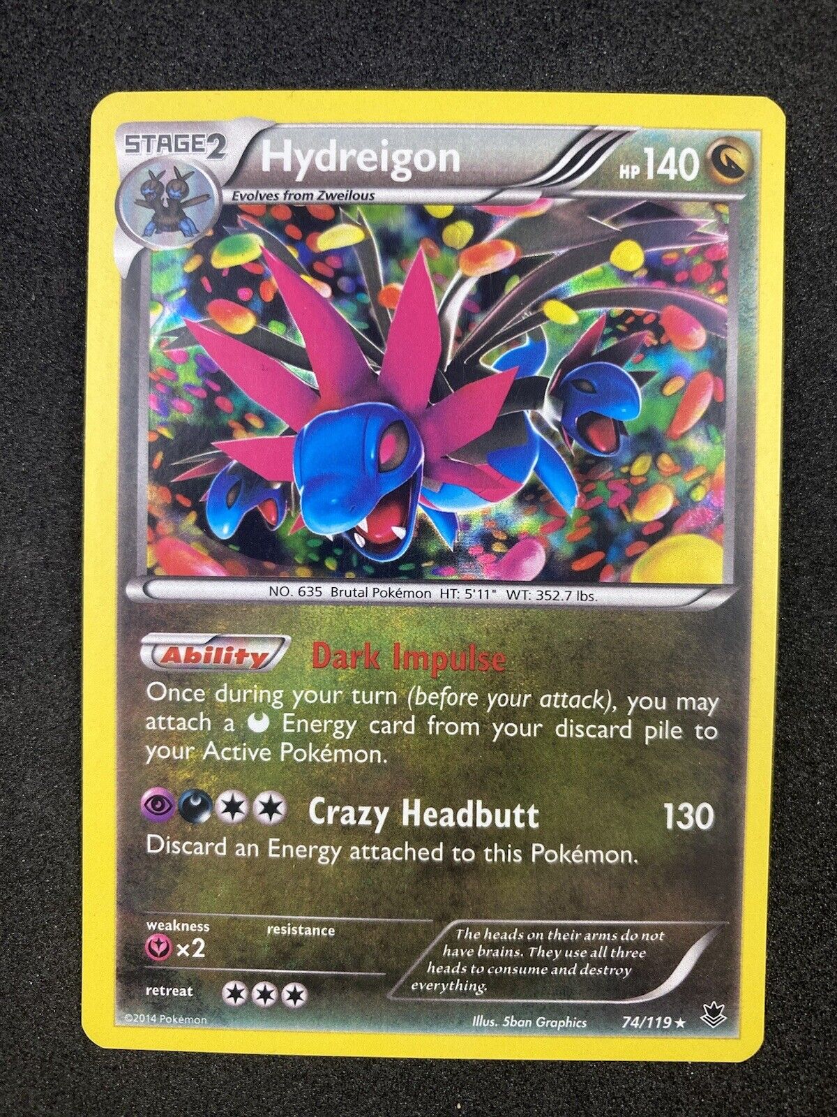 Pokemon Hydreigon 74/119 Holo XY Phantom Forces NM