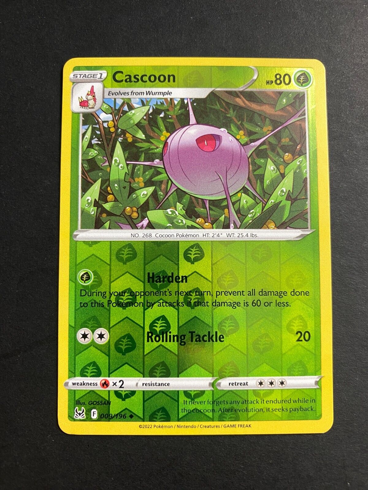 Pokemon Cascoon 009/196 Lost Origin Reverse Holo NM