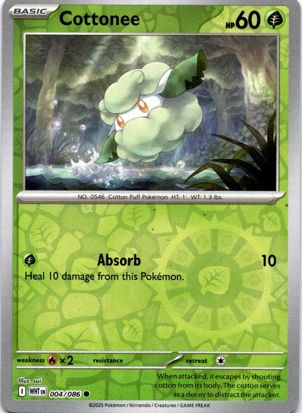 Pokemon Cottonee 004/086 White Flare Reverse Holo NM