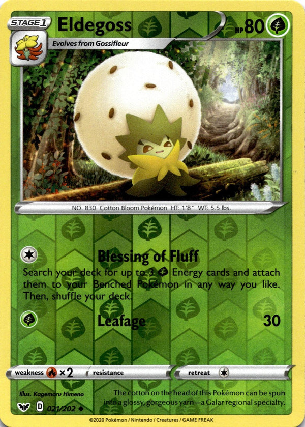 Pokemon Eldegoss 021/202 Sword Shield Base Reverse Holo NM
