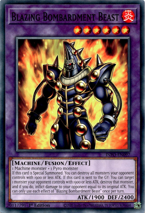 Yugioh Blazing Bombardment Beast INFO-EN097 Common 1st Edition NM