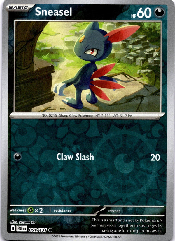 Pokemon Sneasel 061/131 Prismatic Evolutions Reverse Holo NM