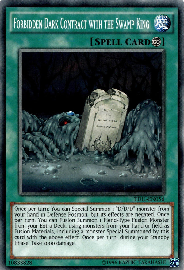 Yugioh Forbidden DarkContract with the SwampKing TDIL-EN056 Common 1st/unl Ed NM