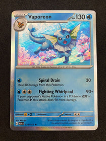 Pokemon Vaporeon 134/165 Scarlet Violet Holo NM