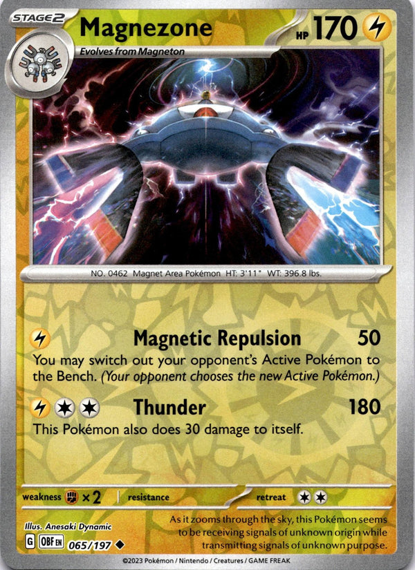 Pokemon Magnezone 065/197 Obsidian Flames Reverse Holo NM