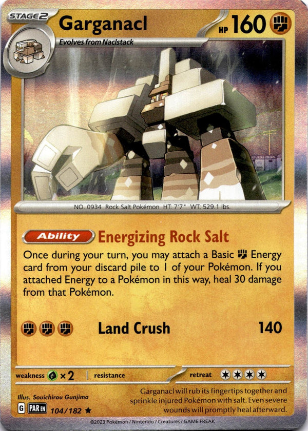 Pokemon Garganacl 104/182 Paradox Rift Holo NM