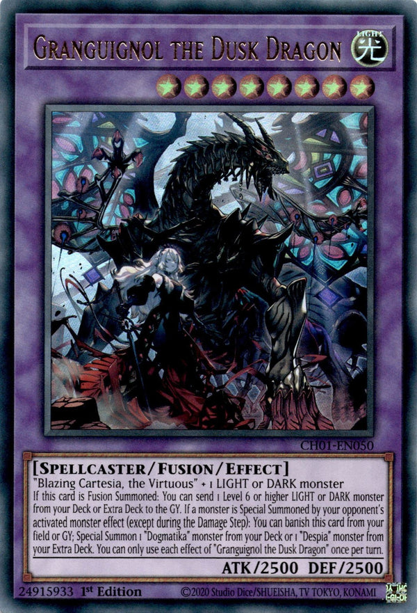 Yugioh Granguignol the Dusk Dragon CH01-EN050 Ultra Rare 1st Edition NM