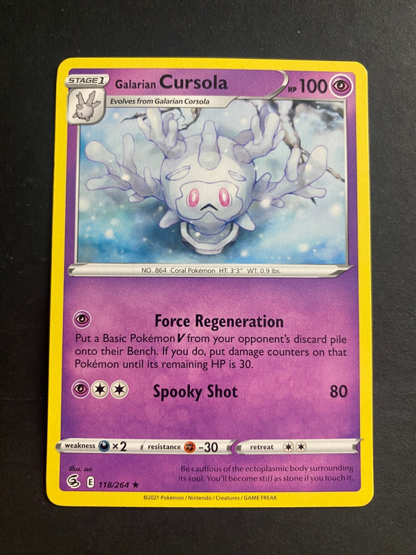Pokemon Galarian Cursola 118/264 Fusion Strikes Rare Non Holo NM