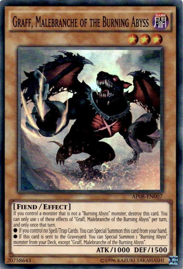 Yugioh Graff, Malebranche of the Burning Abyss AP08-EN007 Super Rare Unl Ed LP