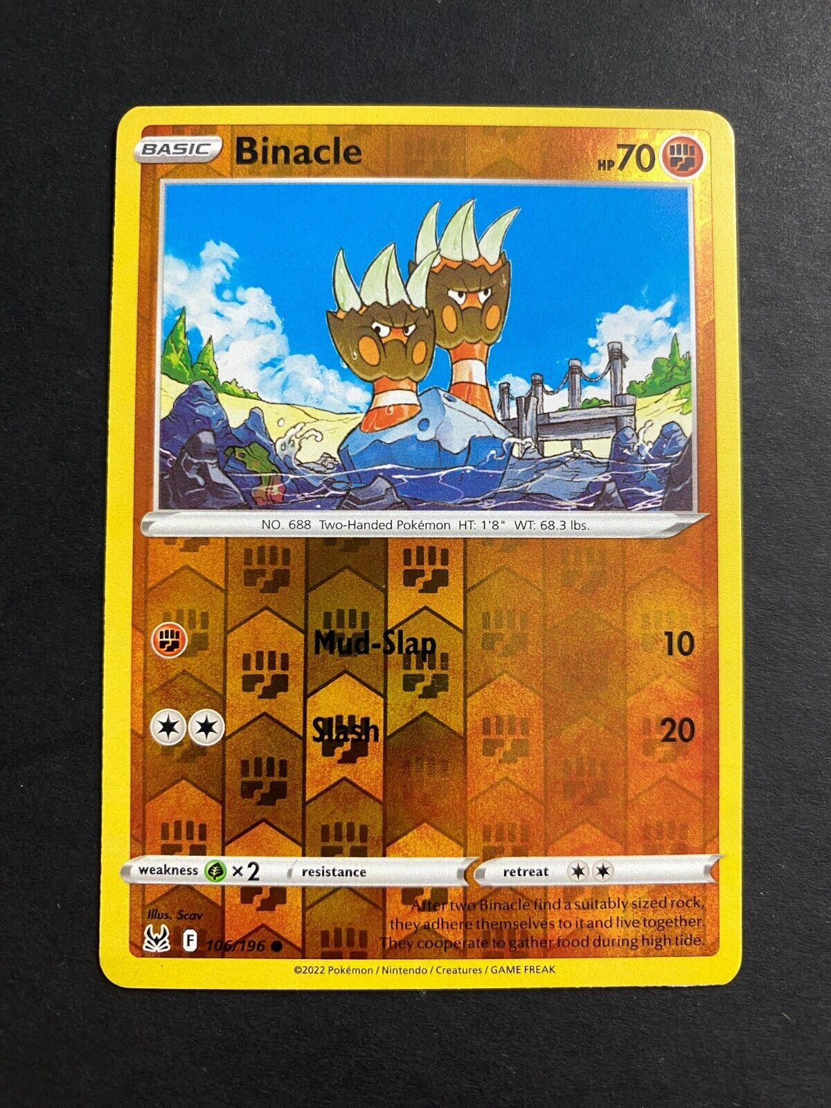 Pokemon Binacle 106/196 Lost Origin Reverse Holo NM