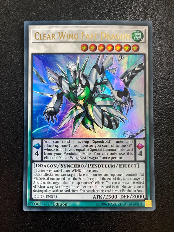 Yugioh Clear Wing Fast Dragon DUDE-EN011 Ultra Rare 1st Edition LP