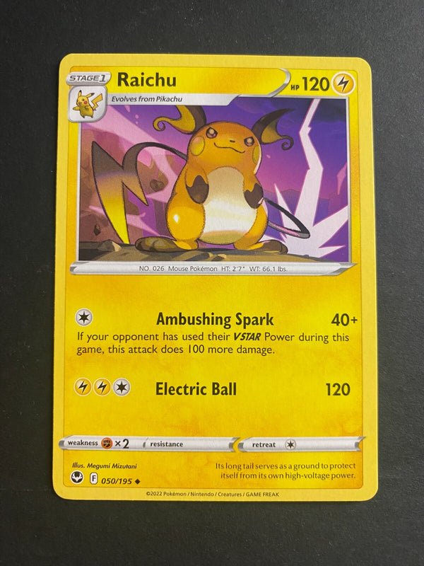 Pokemon Raichu 050/195 Silver Tempest Non Holo NM