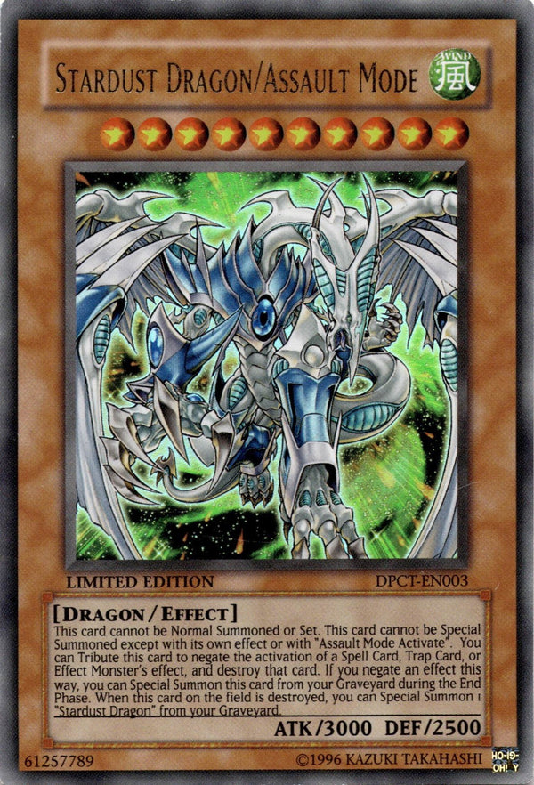Yugioh Stardust Dragon/Assault Mode DPCT-EN003 Ultra Rare Limited Edition MP/LP