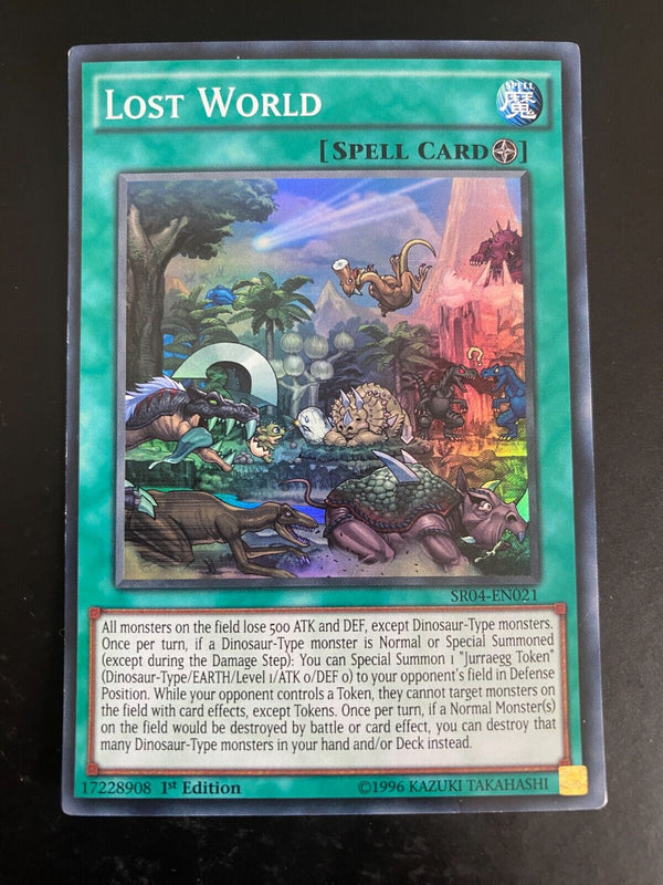 Yugioh Lost World SR04-EN021 Super Rare 1st Edition Heavily Played