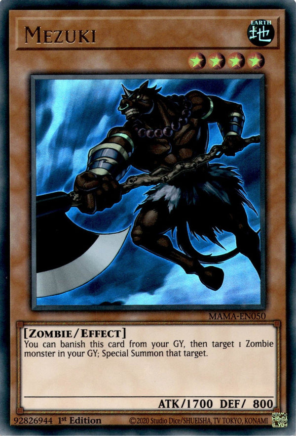 Yugioh Mezuki MAMA-EN050 Ultra Rare 1st Edition NM