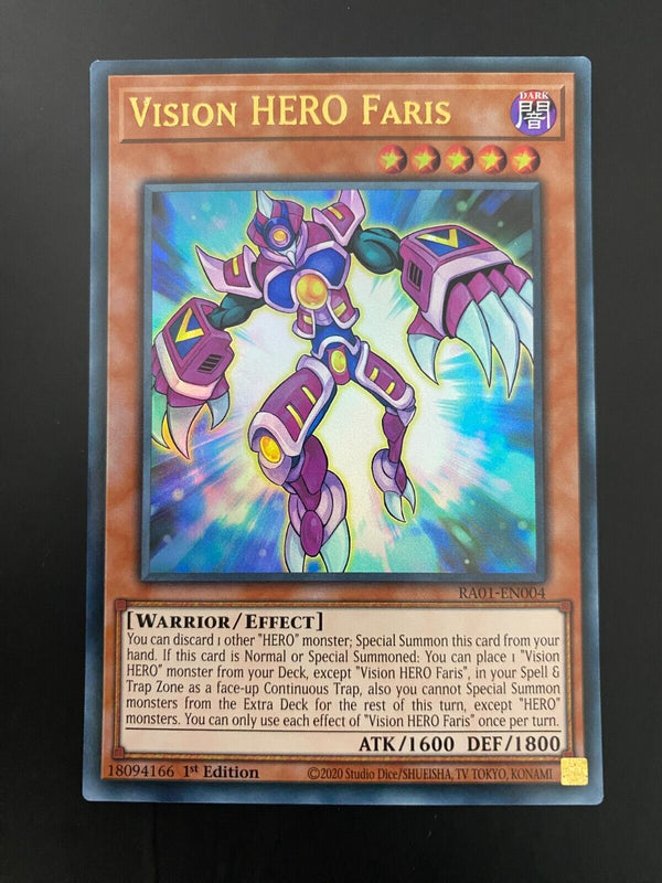 Yugioh Vision HERO Faris RA01-EN004 Ultra Rare 1st Edition NM/MINT