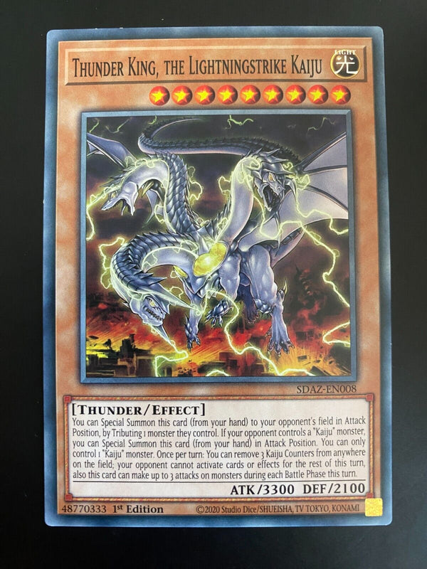 Yugioh Thunder King, the Lightningstrike Kaiju SDAZ-EN008 Common 1st Ed NM