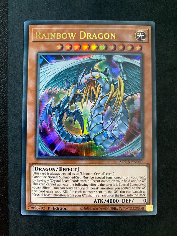 Yugioh Rainbow Dragon SDCB-EN041 Ultra Rare 1st Edition NM