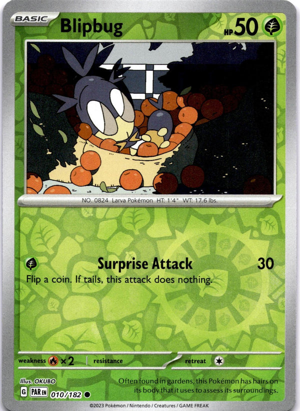 Pokemon Blipbug 010/182 Paradox Rift Reverse Holo NM