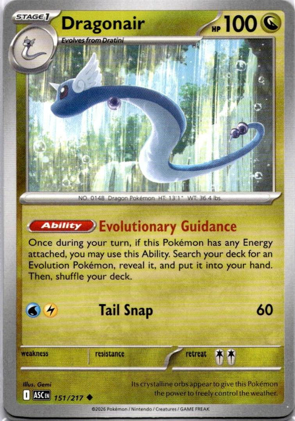 Pokemon Dragonair 151/217 Ascended Heroes Non Holo NM