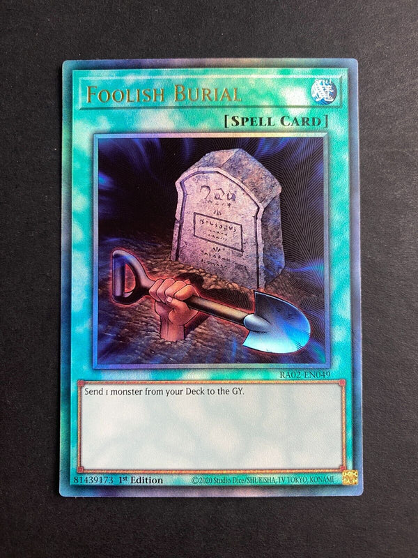 Yugioh Foolish Burial RA02-EN049 Prismatic Ultimate Rare 1st Edition NM