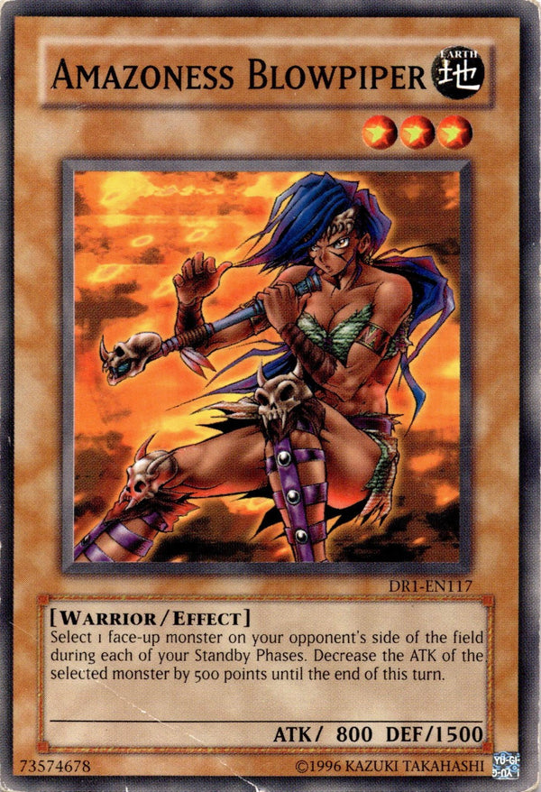 Yugioh Amazoness Blowpiper DR1-EN117 Common Unlimited Edition DAMAGED