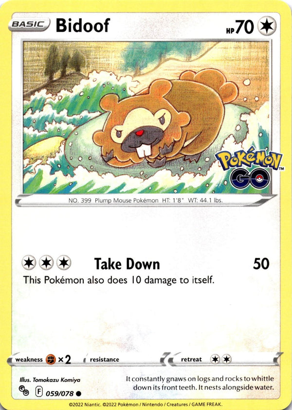 Pokemon Bidoof 059/078 Pokemon Go Non Holo NM