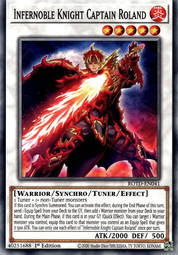 Yugioh Infernoble Knight Captain Roland ROTD-EN041 Common 1st Edition NM