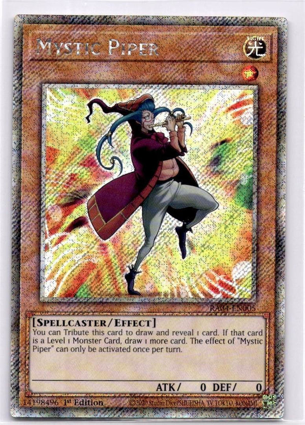 Yugioh Mystic Piper RA04-EN005 Platinum Secret Rare 1st Edition NM