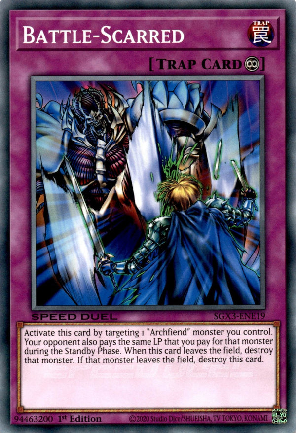 Yugioh Battle-Scarred SGX3-ENE19 Speed Duel Common 1st Ed NM