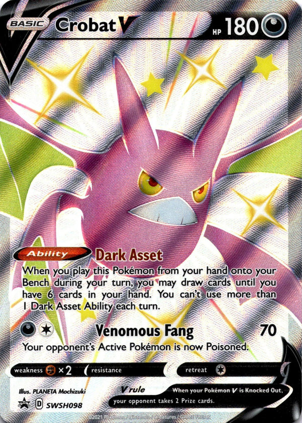 Pokemon Crobat V SWSH098 Black Star Promos Full Art Holo NM