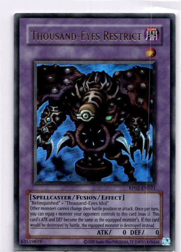Yugioh Thousand-Eyes Restrict RP02-EN021 Ultra Rare Unlimited Edition NM
