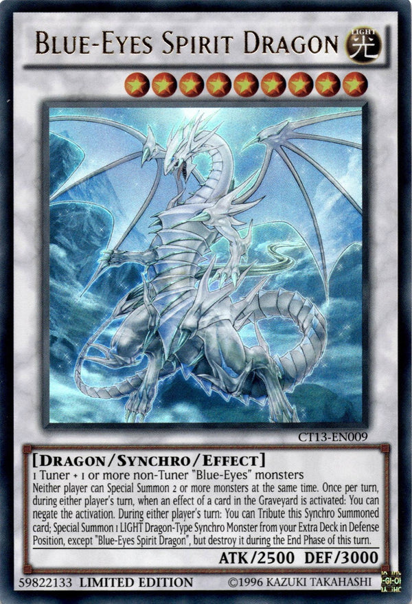 Yugioh Blue-Eyes Spirit Dragon CT13-EN009 Super Rare Limited Edition LP