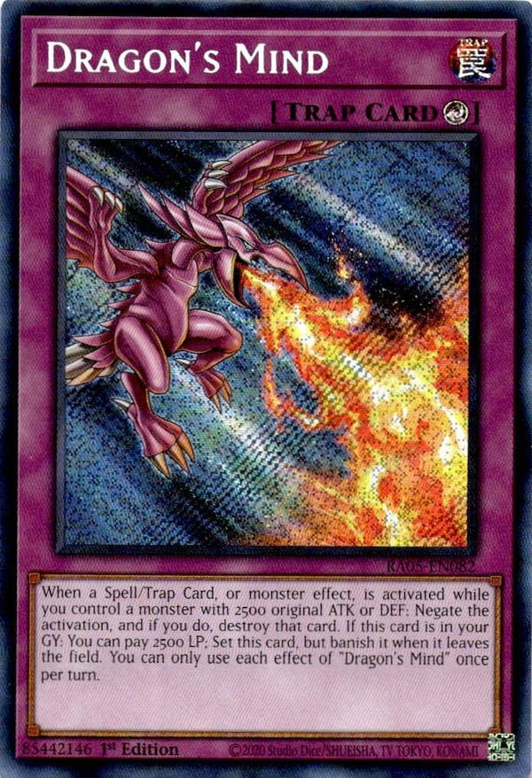 Yugioh Dragon's Mind RA05-EN082 NA Print Secret Rare 1st Edition NM