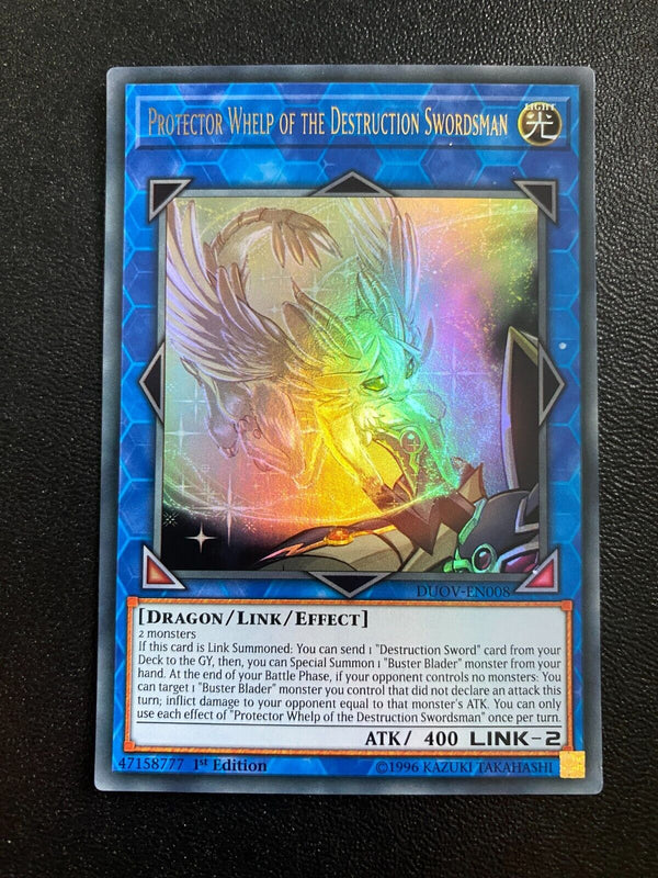 Yugioh Protector Whelp of the Destruction Swordsman DUOV-EN008 Ultra Rare 1st LP