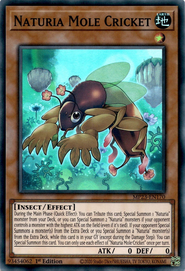 Yugioh Naturia Mole Cricket MP23-EN170 Super Rare 1st Edition NM