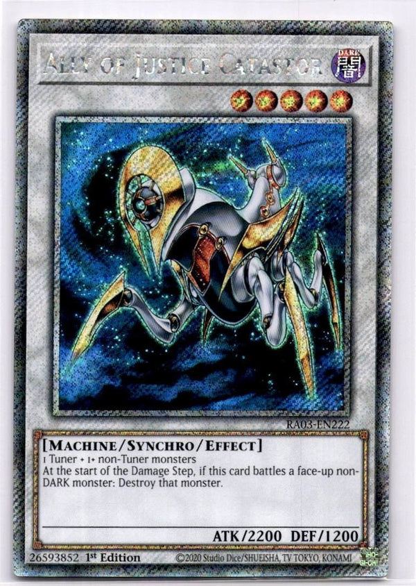 Yugioh Ally of Justice Catastor RA03-EN222 Platinum Secret Rare 1st Edition NM