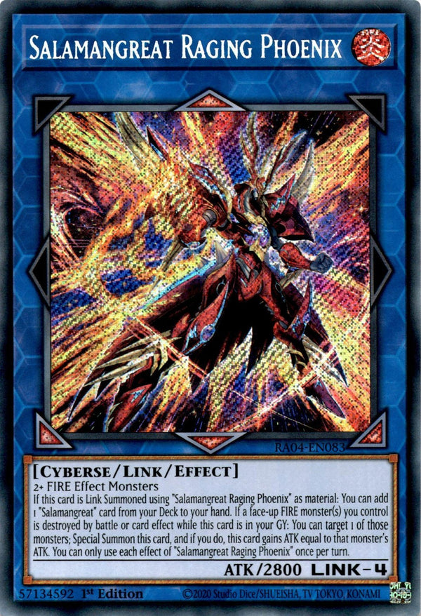 Yugioh Salamangreat Raging Phoenix RA04-EN083 Secret Rare 1st Edition NM