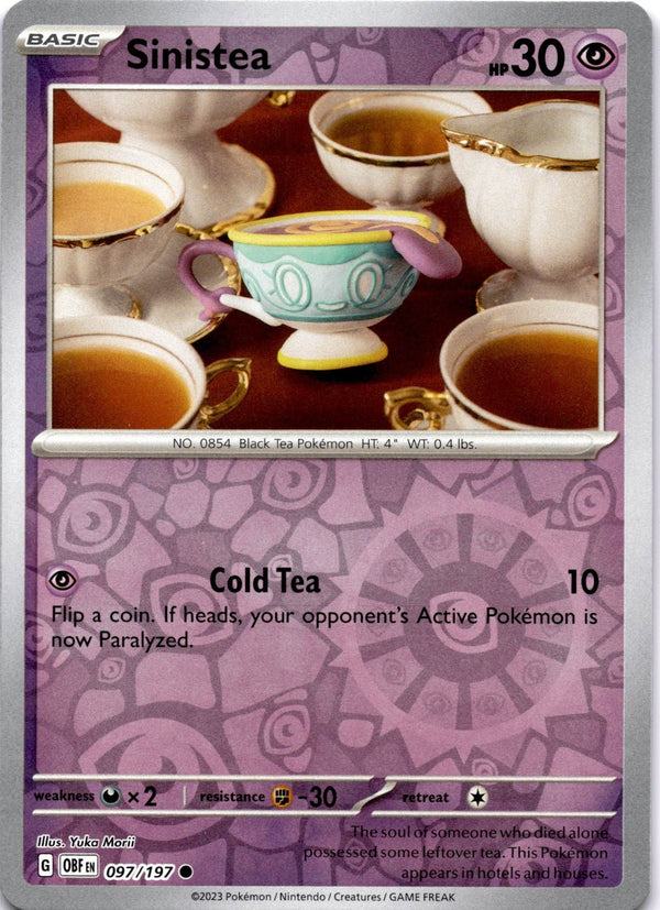 Pokemon Sinistea 097/197 Obsidian Flames Reverse Holo NM
