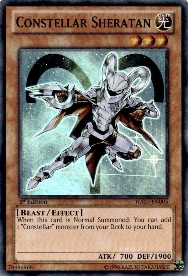 Yugioh Constellar Sheratan HA07-EN005 Super Rare 1st Edition LP