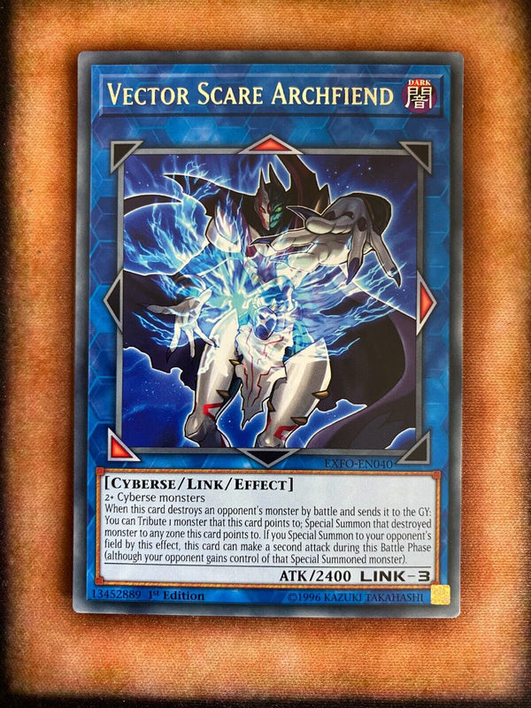 Yugioh Vector Scare Archfiend EXFO-EN040 Rare 1st Edition VLP/NM