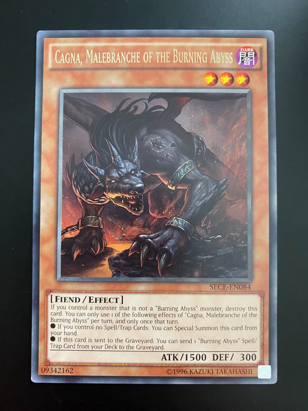 Yugioh Cagna, Malebranche of the Burning Abyss SECE-EN084 Rare Unlimited Ed VLP