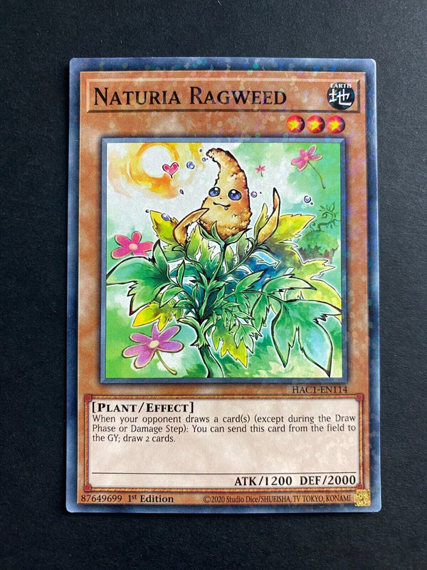 Yugioh Naturia Ragweed HAC1-EN114 Duel Terminal Rare 1st Edition VLP/NM