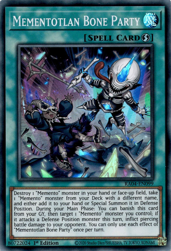 Yugioh Mementotlan Bone Party RA04-EN099 Super Rare 1st Edition LP