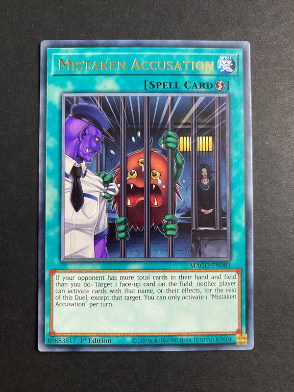 Yugioh Mistaken Accusation MAGO-EN081 Gold Rare 1st Edition NM